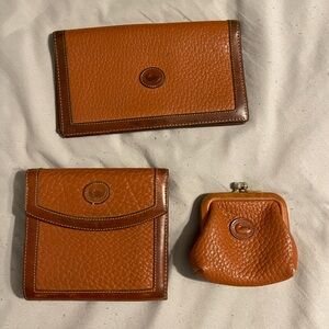 Brown Leather Wallet, Coin Purse and Checkbook Holder